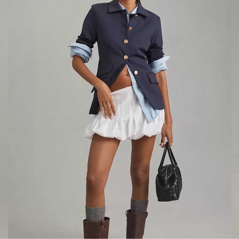 Anthropologie Geel White Bubble Skirt